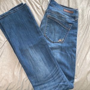 Medium wash barely boot mid rise Express jeans